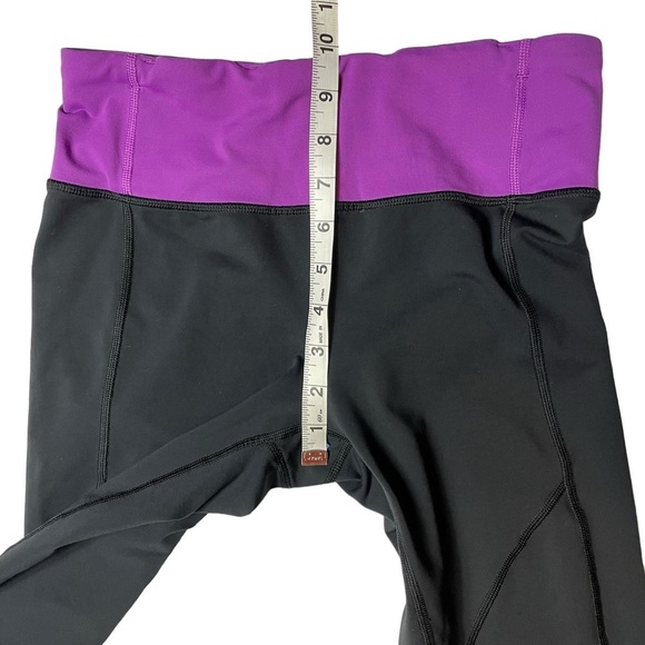Lululemon Black Pink Tights w/Ruffle Surrounded Reflective Detail - Sz 6 - Picture 14 of 15